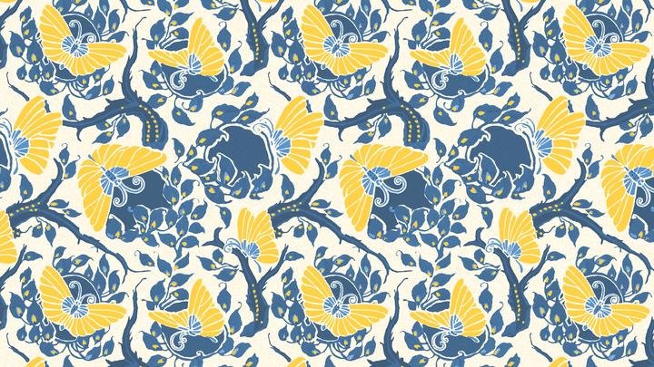 Aesthetic butterfly botanical