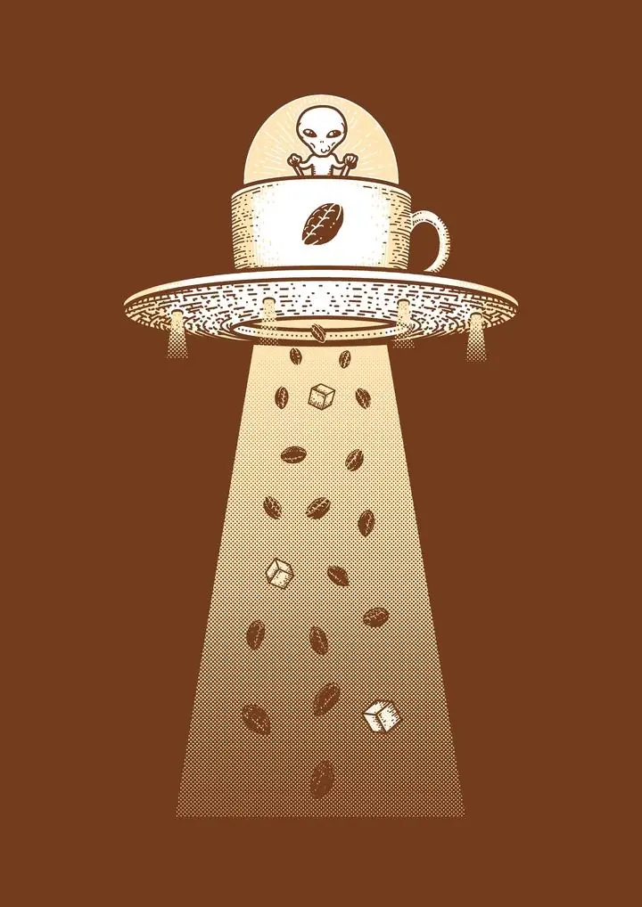 Alien Abducts Coffee Beans