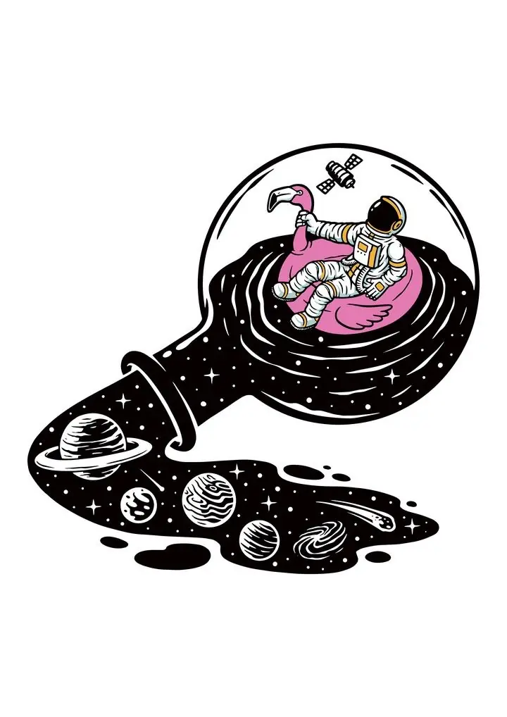 Astronaut Riding Flamingo