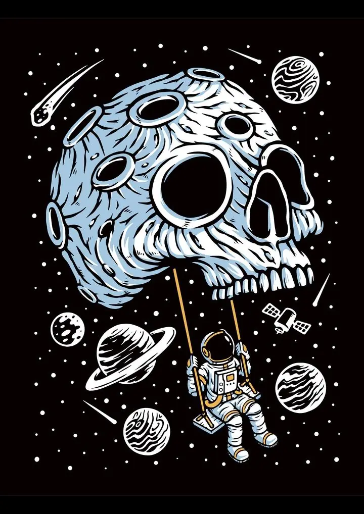 Astronaut on Skull Swing