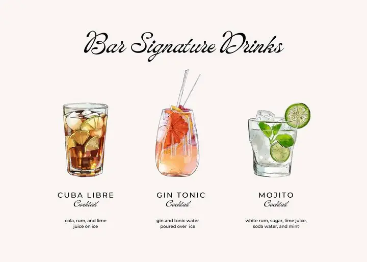 Bar Signature Drinks Cocktails