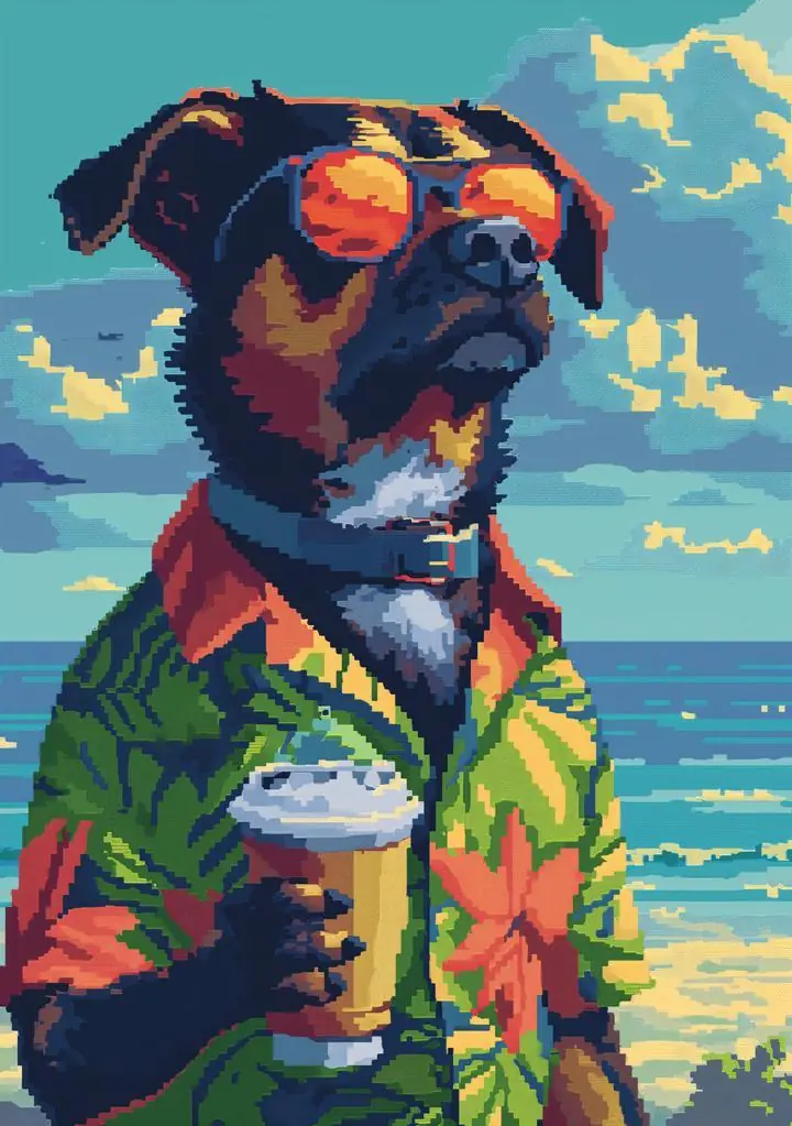 Beach Dog Paradise Pixelet