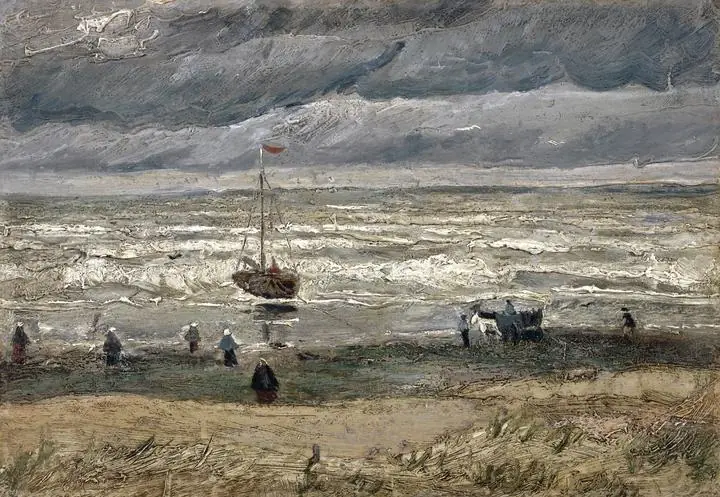 Beach at Scheveningen in Stormy Weather