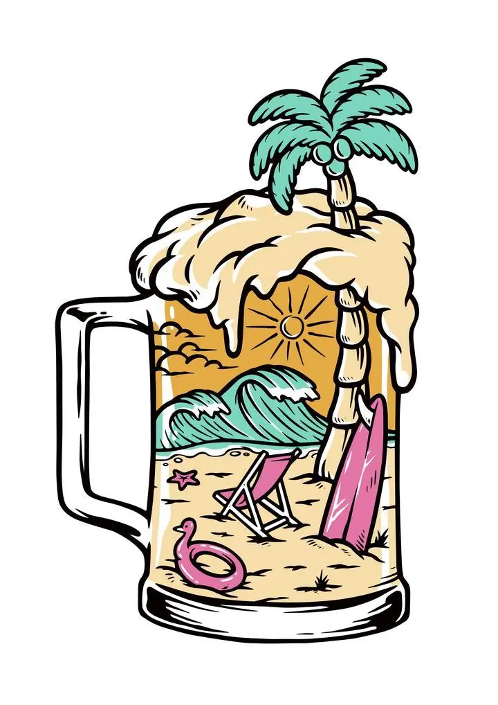 Beachy Mug Illustration