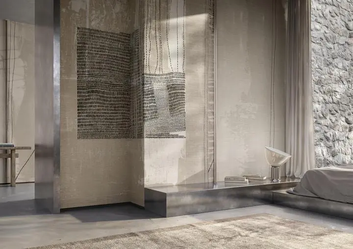 Beige Abstract Art Or Black Lines