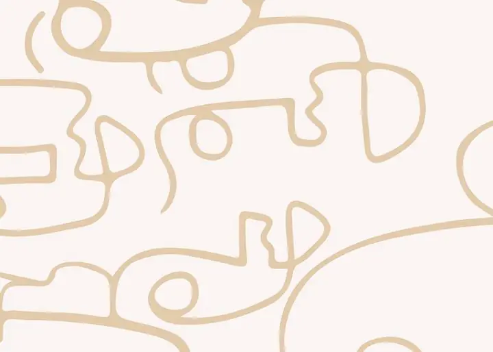Beige Abstract Faces