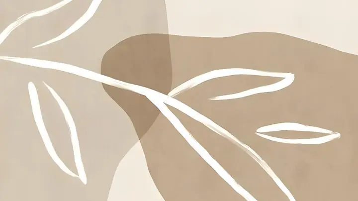 Beige Abstract Leaves Pattern