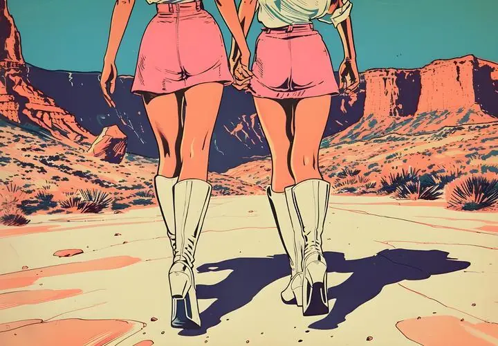 Beige Boots Pink Skirts Women