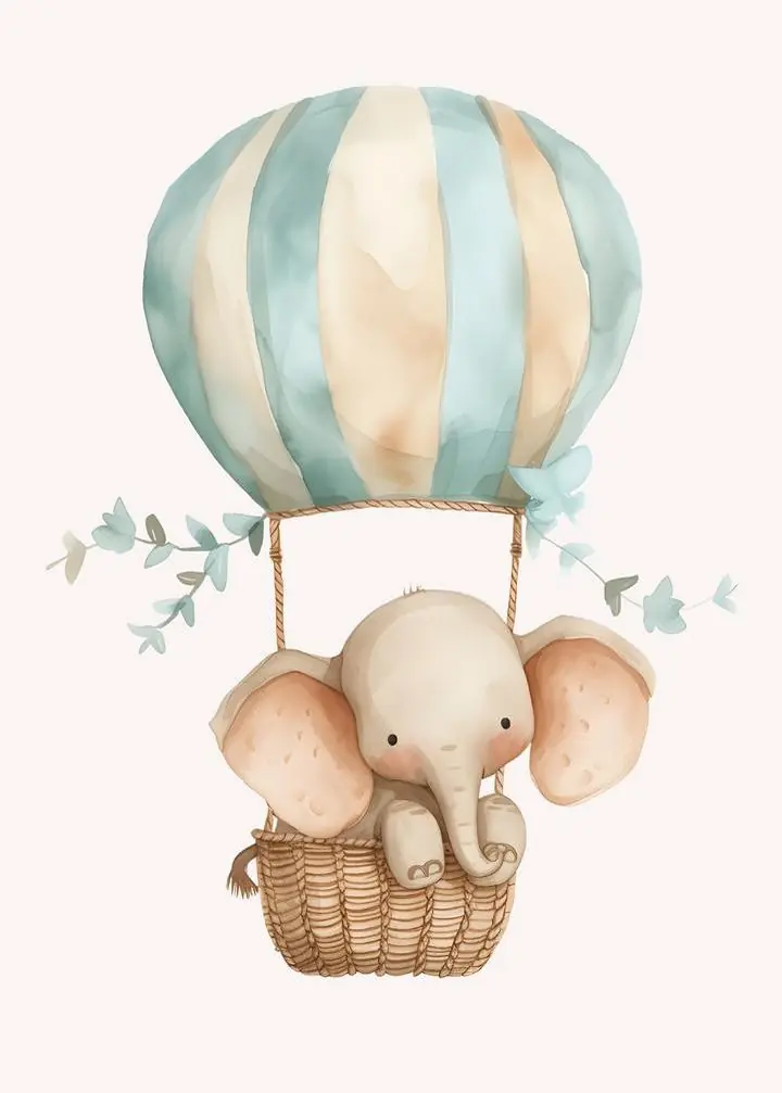 Beige Elephant Hot Air Balloon