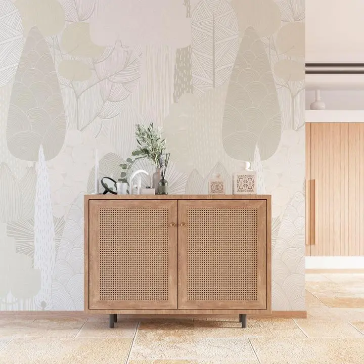 Beige Floral Pattern Wallpaper 3