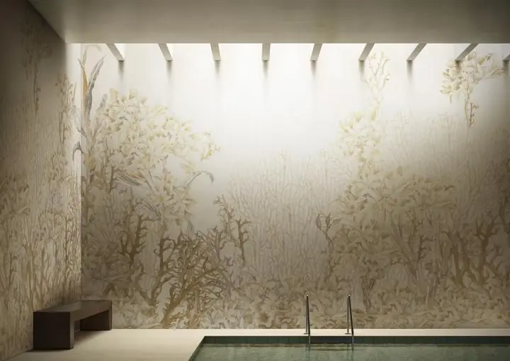 Beige Floral Pattern Wallpaper