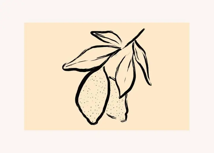 Beige Lemons With Leaves