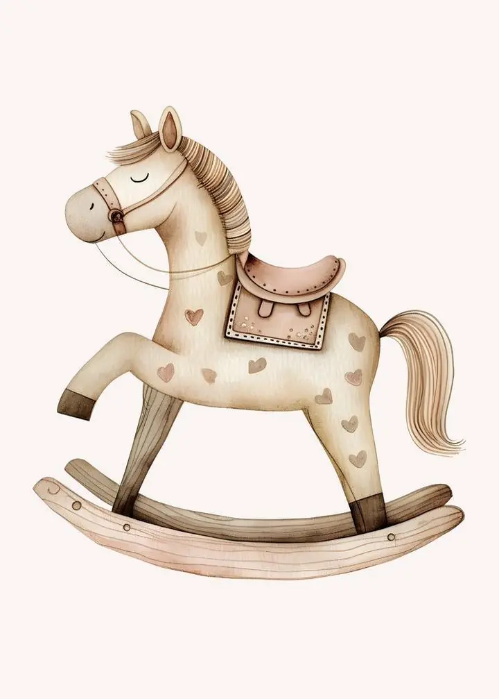 Beige Rocking Horse