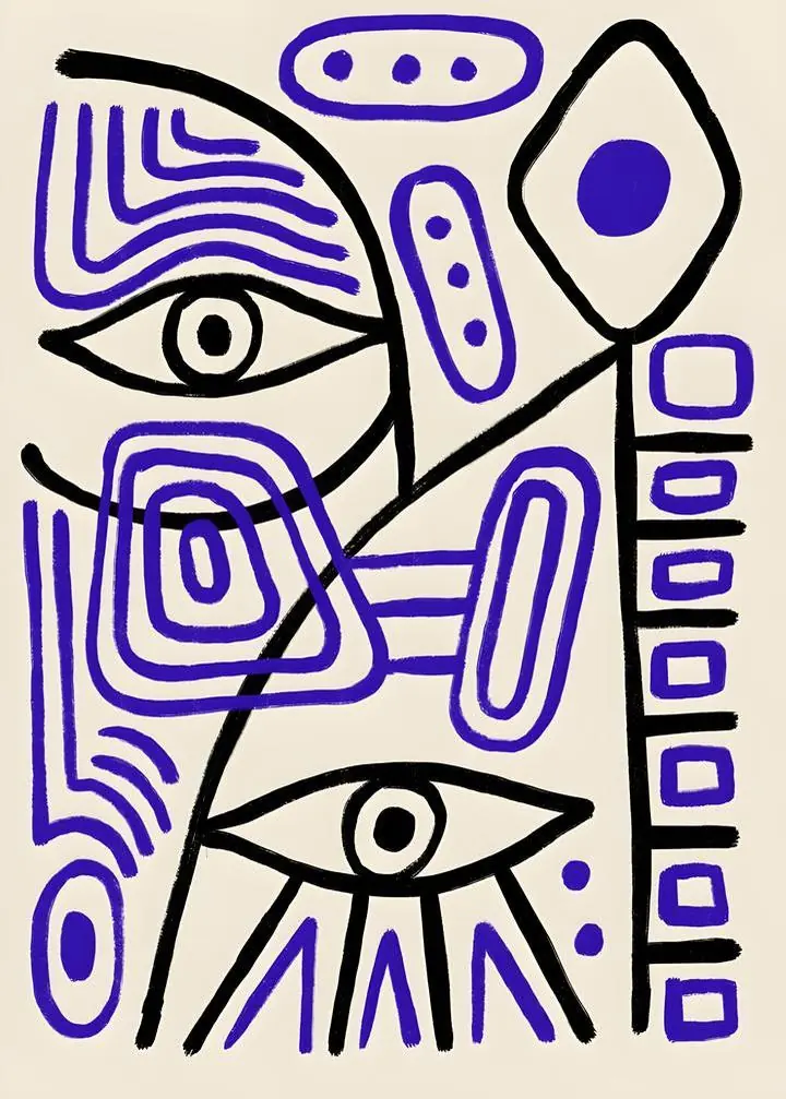 Black And Purple Abstract Art