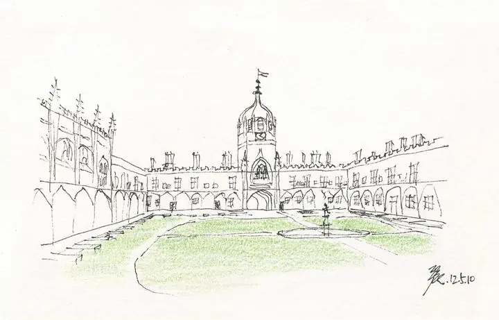 Black And White Building Courtyard