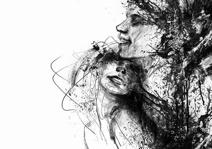 Black And White Portrait Drawing