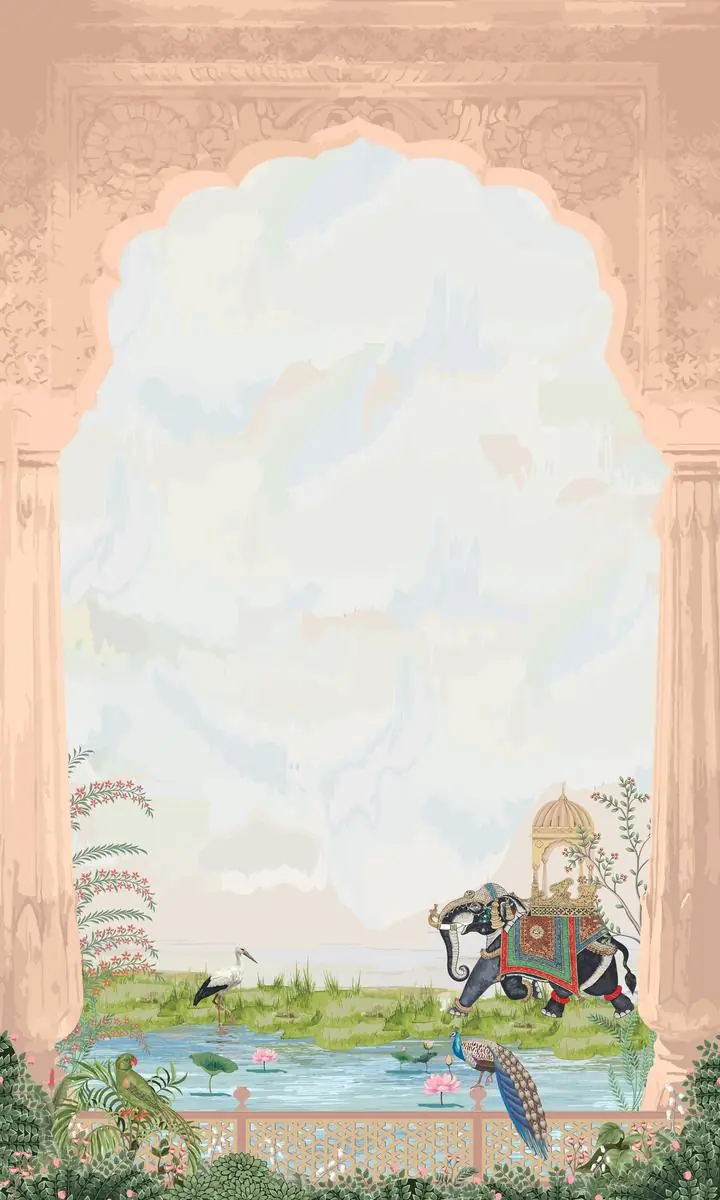 Black Elephant With Ornate Cloth, Indian Art, Pichwai, Pichwai Portrait, Wallpaper, Wall Art, Acrylic, Stretch Ceiling, Glass Film, Wall Mural, Home Decor, Kids, Bedroom, living room, Office, UV Print, Flat bed, Embossed, Artist, Design, Canvas, Canvas Print, Art Prints, Foamboard, Sand Art, Vinyl, Tote Bag, Leather, Rexine, Carpet, Mat, Backlit Fabric, ACP, Print, Metal, Surat, Gujarat, India