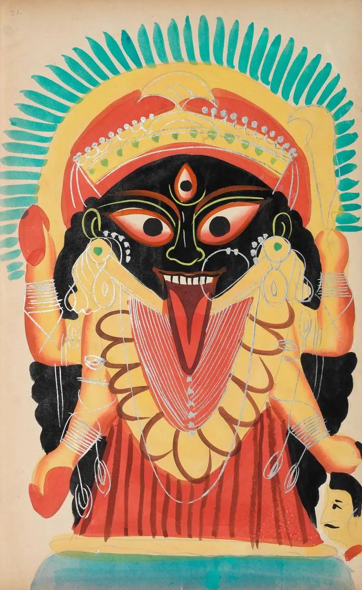 Black Goddess Kali 2, Indian Art, Kalighat, Wallpaper, Wall Art, Acrylic, Stretch Ceiling, Glass Film, Wall Mural, Home Decor, Kids, Bedroom, living room, Office, UV Print, Flat bed, Embossed, Artist, Design, Canvas, Canvas Print, Art Prints, Foamboard, Sand Art, Vinyl, Tote Bag, Leather, Rexine, Carpet, Mat, Backlit Fabric, ACP, Print, Metal, Surat, Gujarat, India