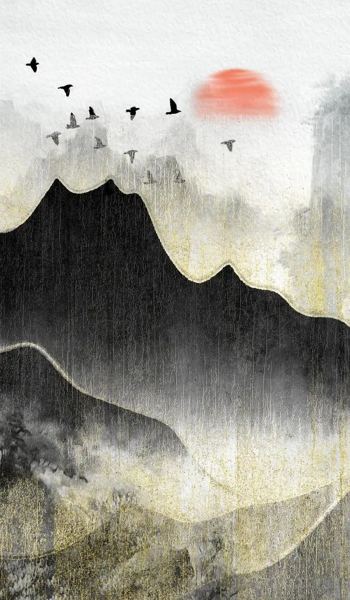 Black Mountain Red Sun Birds, Wall Art, Decor Wall Art, Decor Wall Art G, Wallpaper, Wall Art, Acrylic, Stretch Ceiling, Glass Film, Wall Mural, Home Decor, Kids, Bedroom, living room, Office, UV Print, Flat bed, Embossed, Artist, Design, Canvas, Canvas Print, Art Prints, Foamboard, Sand Art, Vinyl, Tote Bag, Leather, Rexine, Carpet, Mat, Backlit Fabric, ACP, Print, Metal, Surat, Gujarat, India