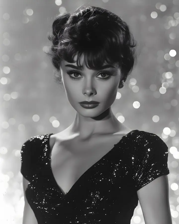 Black Sequined Woman Portrait