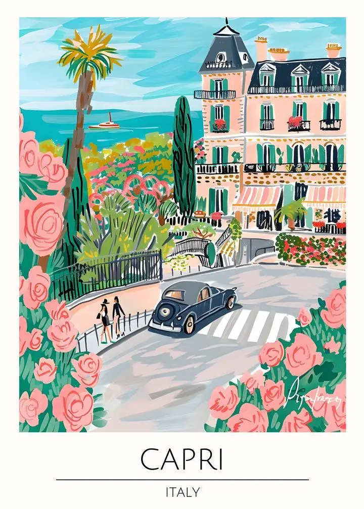 Blue Car Capri Italy