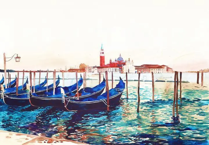 Blue Gondolas Water