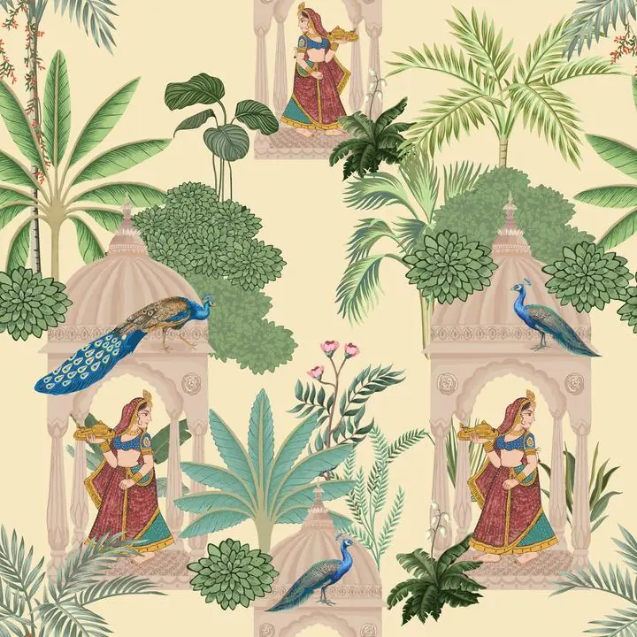 Blue Peacock Green Leaves