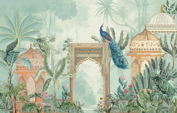 Blue Peacock Temple Archway