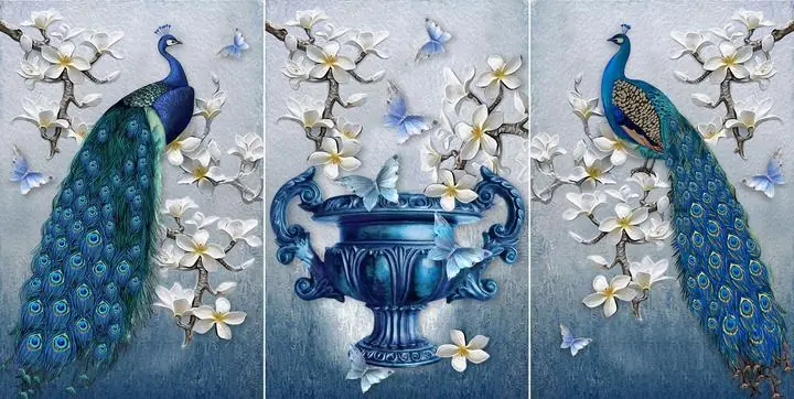 Blue Peacock White Flowers