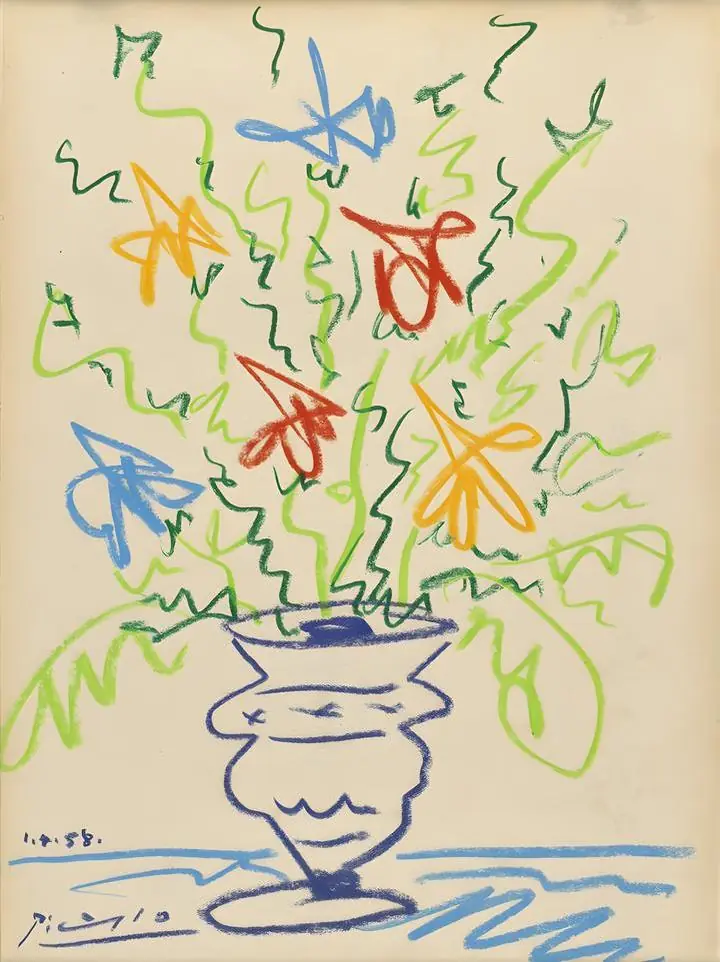 Blue Vase With Flowers 3