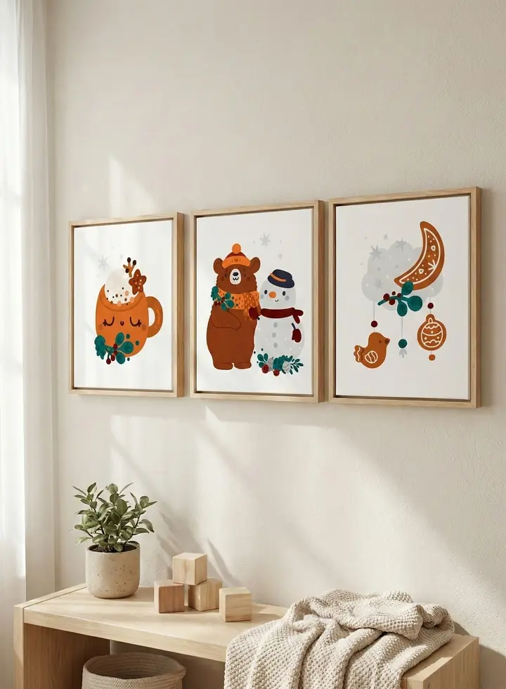 Brown Bear Snowman Bird Mug