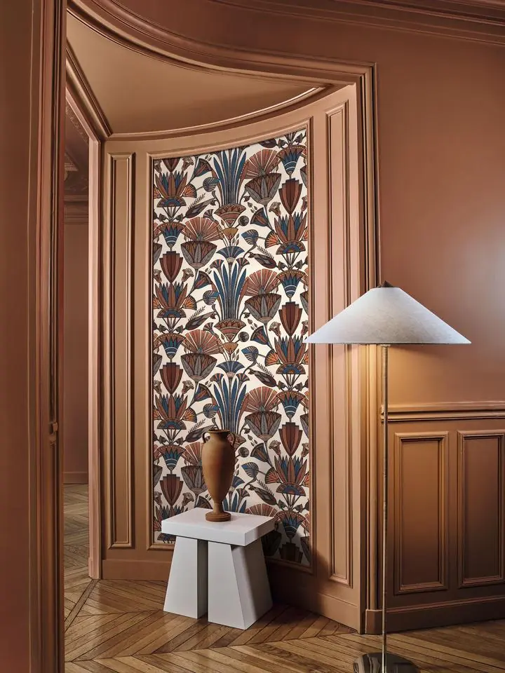 Brown Blue Flower Pattern Design