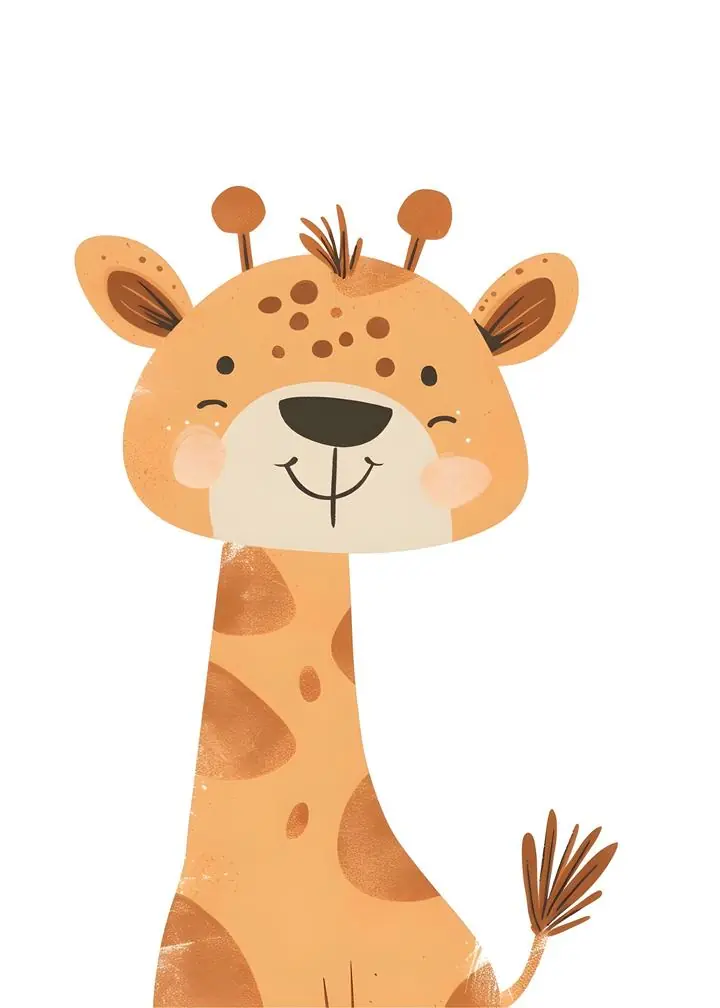 Brown Cartoon Giraffe Head