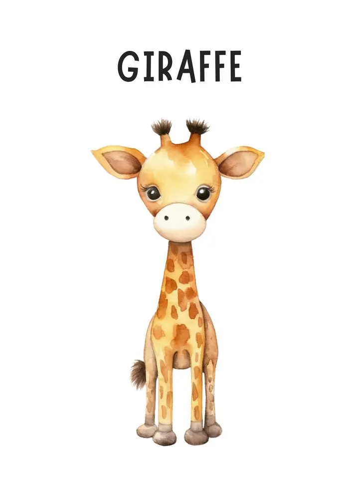Brown Cartoon Giraffe