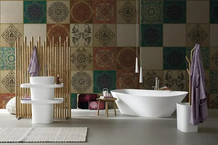 Brown Floral Tile Pattern