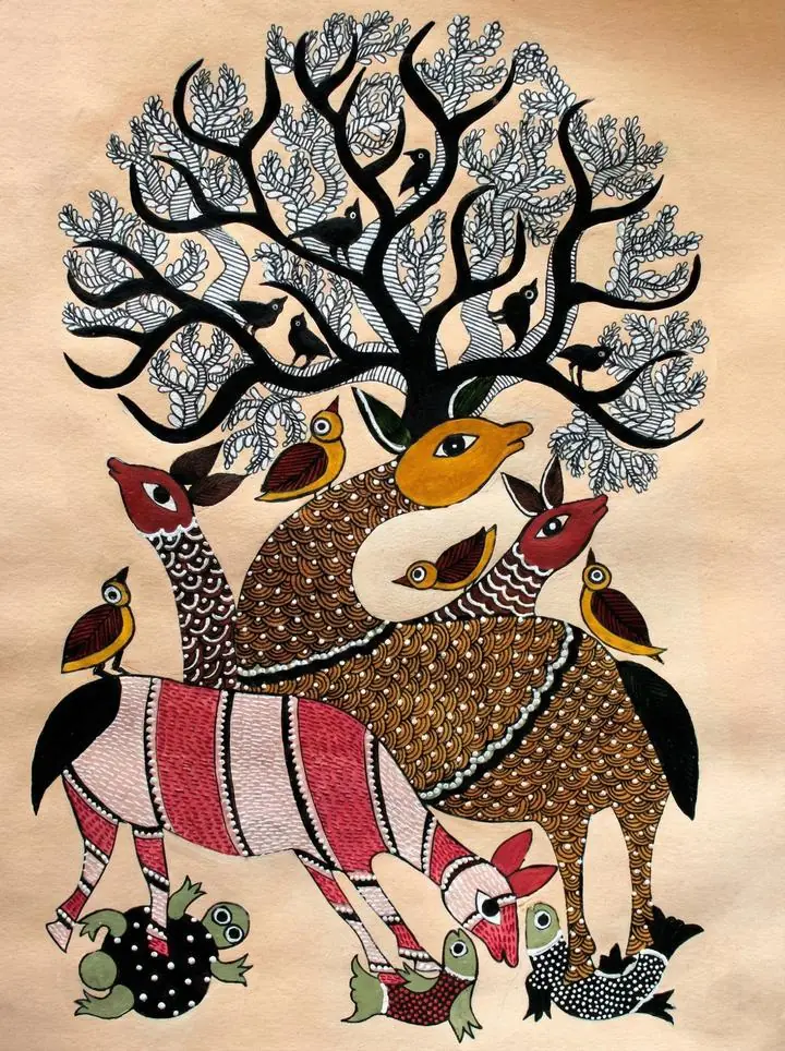 Brown Horse Bird Tree