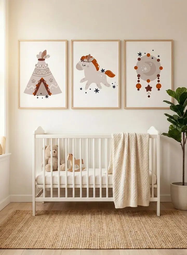 Brown Teepee White Unicorn Dreamcatcher