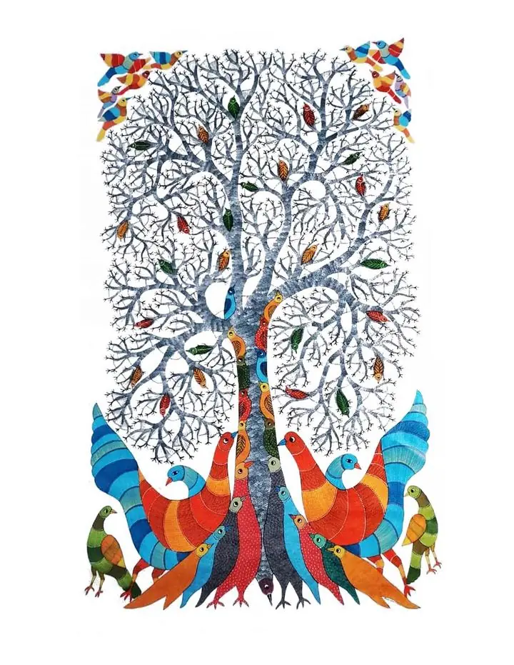 Colorful Birds Tree