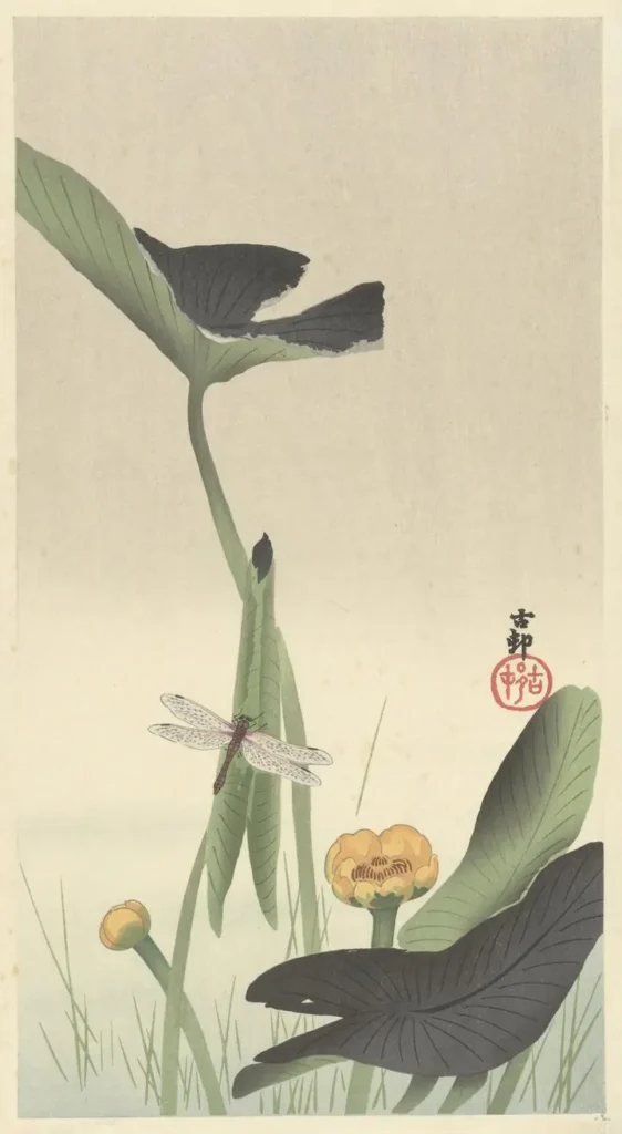 Dragonfly and lotus (1900-1930)