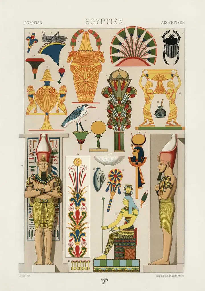 Egyptian pattern Lornement Polychrome