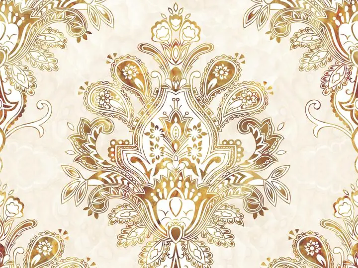 Golden Floral Pattern Design