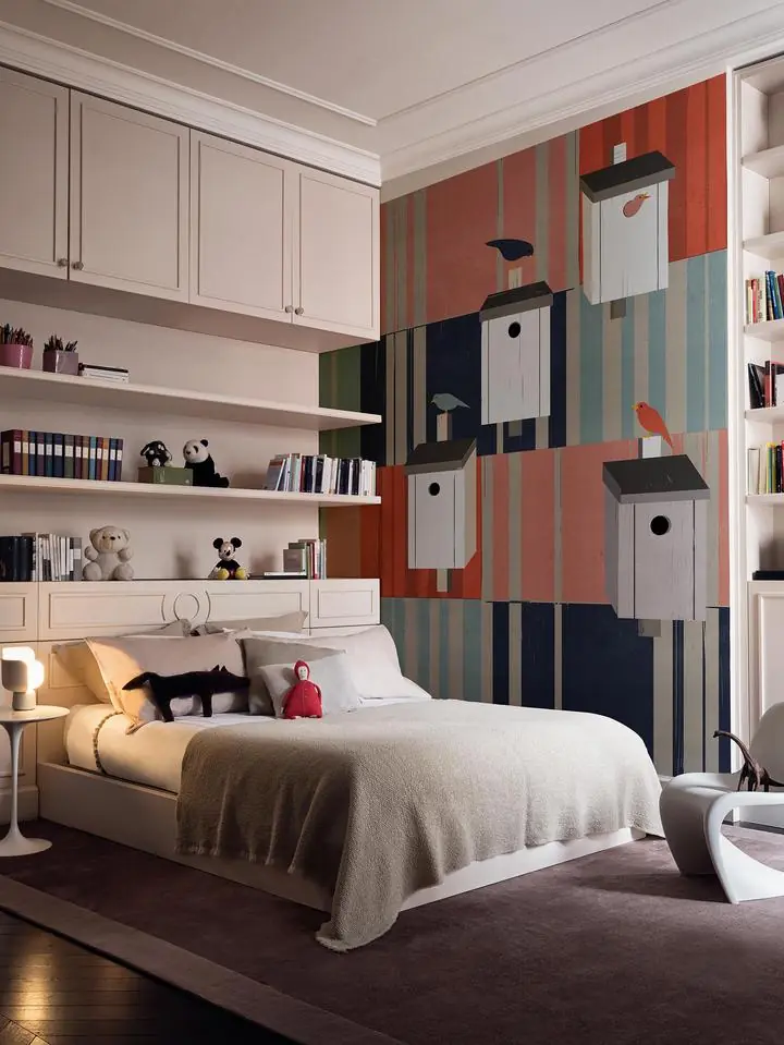 Gray Birdhouse White Blue Bird Dark