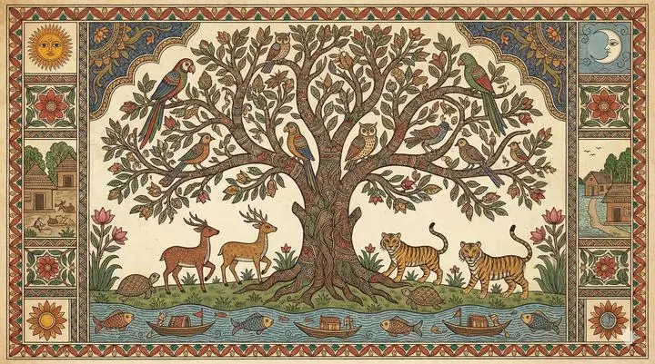 Madhubani Tree Of Life 2