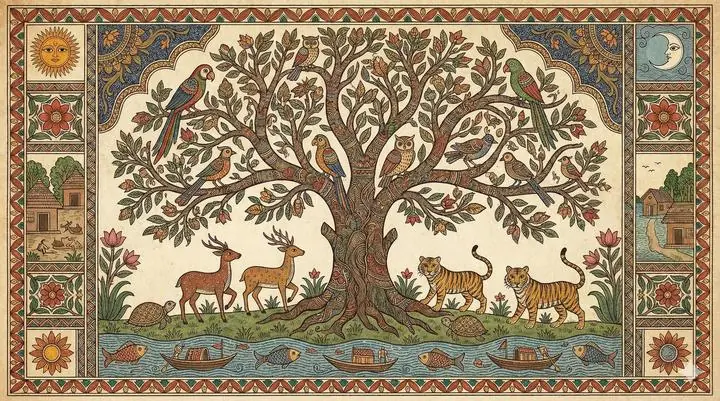 Madhubani Tree Of Life