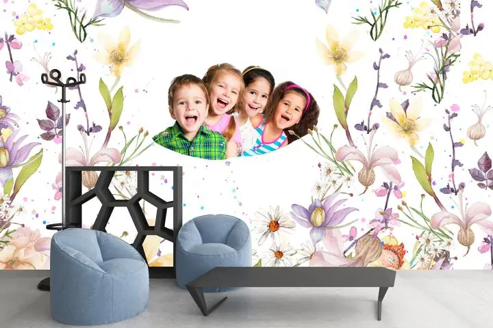 Purple Oval Shape White Background Yellow