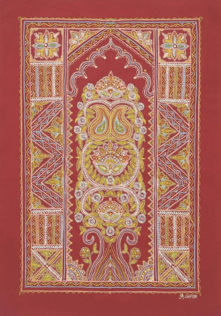 Red Floral Pattern Rug