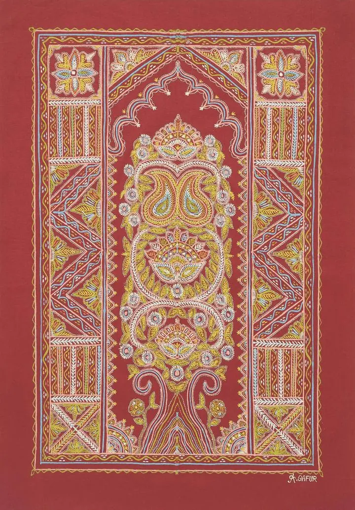 Red Floral Pattern Rug, Indian Art, Rogan Art, Wallpaper, Wall Art, Acrylic, Stretch Ceiling, Glass Film, Wall Mural, Home Decor, Kids, Bedroom, living room, Office, UV Print, Flat bed, Embossed, Artist, Design, Canvas, Canvas Print, Art Prints, Foamboard, Sand Art, Vinyl, Tote Bag, Leather, Rexine, Carpet, Mat, Backlit Fabric, ACP, Print, Metal, Surat, Gujarat, India