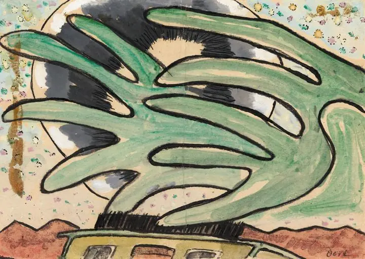 Silver Ball, Barge, and Trees (1930)