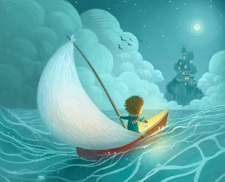 Teal Boy Sailing Boat